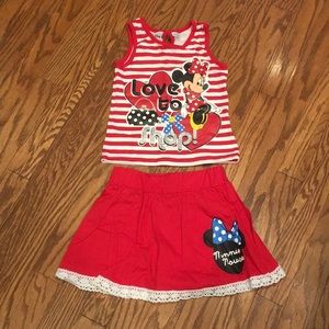 Disney Minnie Mouse skirt and top (girls 3T)